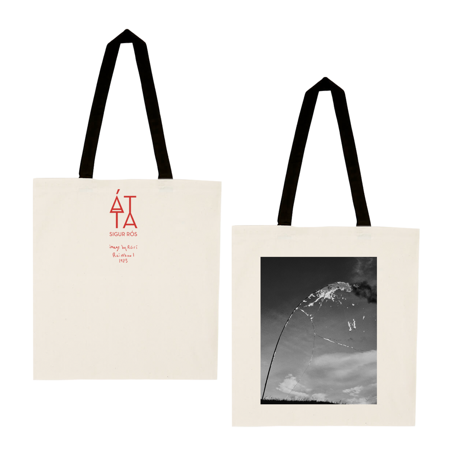 Sigur Rós - ÁTTA Fire Tote Bag Black Handle